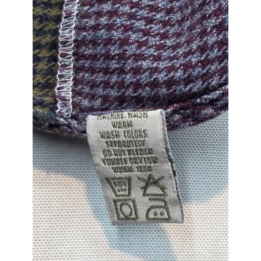 Orvis Men's L Patchwork Plaid Snap Shirt 100% Cotton Heavyweight Outdoor Flannel - Picture 10 of 13